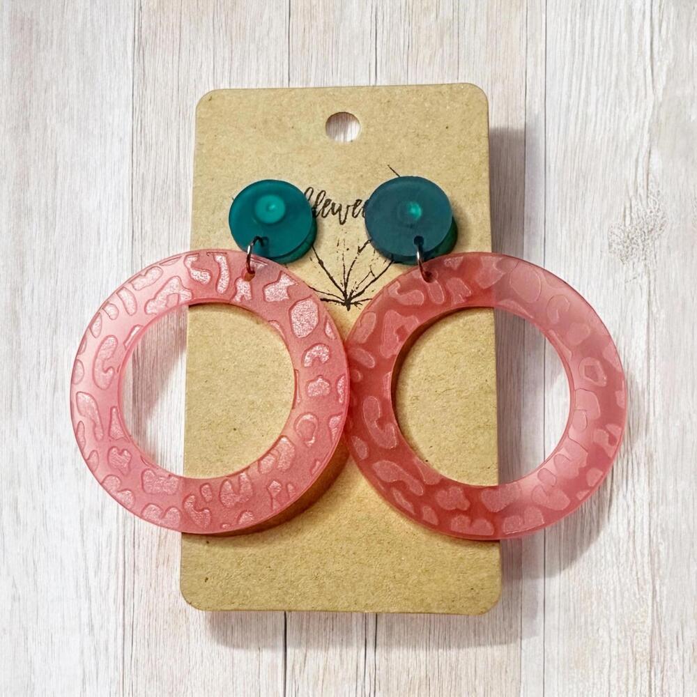 NWT Tumbleweed Multicolor Dangle Hoop Earrings Secure Back 2.25"